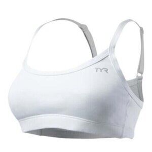 TYR Women’s Low Impact Sport Bra, Size S, White